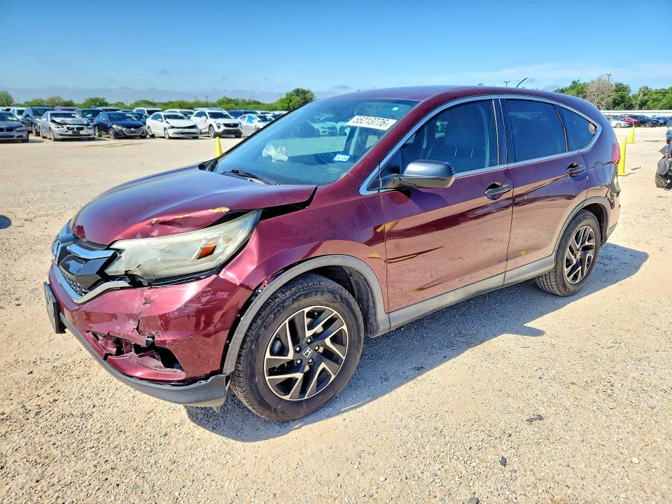 2016 Honda Cr-v VIN 2HKRM3H47GH569574 COPART salvage auction — FRONT END, Tx - Salvage Vehicle Title, sold $5,200 on 2026-07-09 (photo 1)