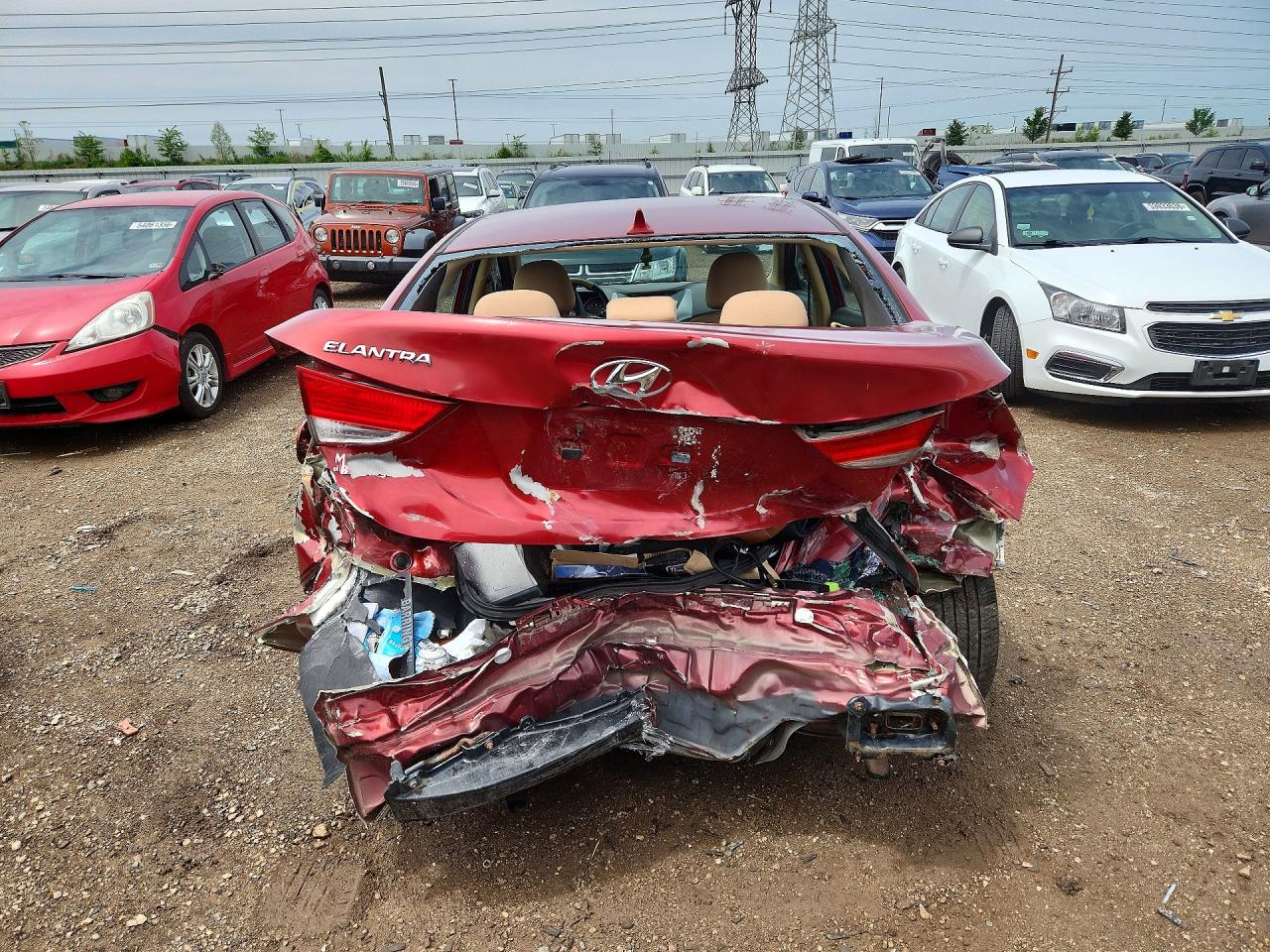 2013 Hyundai Elantra VIN 5NPDH4AE7DH350049 COPART salvage auction — Rear End, IL - SALVAGE CERTIFICATE, sold $625 on 2026-06-30 (photo 6)