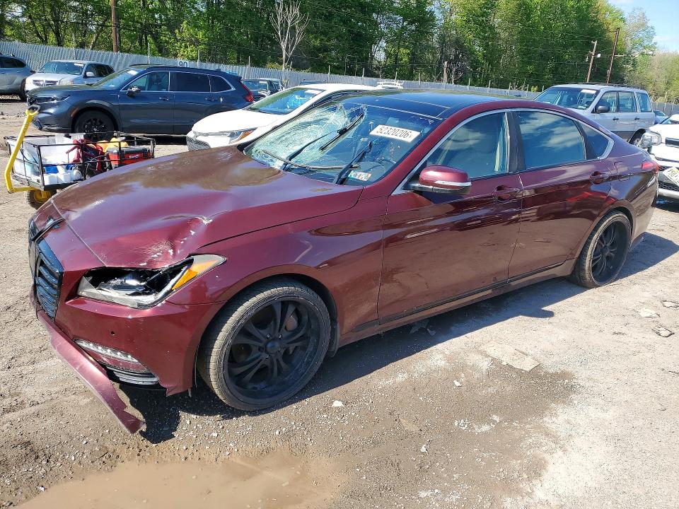 2016 Hyundai Genesis VIN KMHGN4JE9GU128401 COPART salvage auction — FRONT END, Pa - Cert Of Title, sold $2,800 on 2026-07-06 (photo 1)