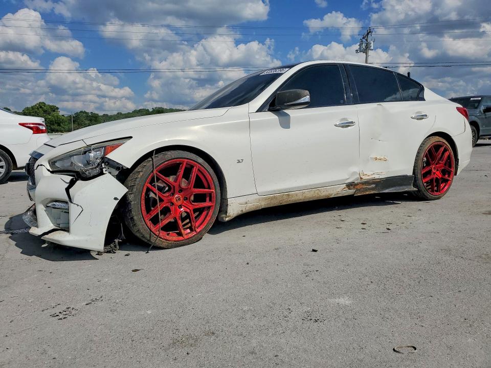 2014 Infiniti Q50 VIN JN1BV7AP1EM692707 COPART salvage auction — FRONT END, Tn - Salvage Certificate, sold $850 on 2026-07-20 (photo 1)
