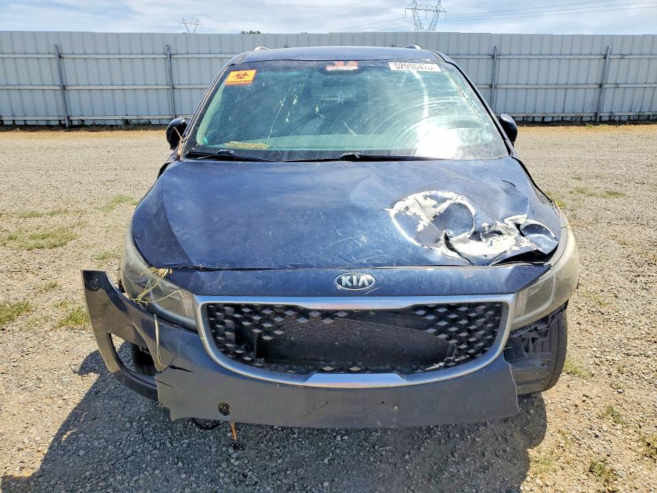 2015 Kia SEDONA VIN KNDMB5C18F6072292 COPART salvage auction — FRONT END, Ca - Salvage Certificate, sold $700 on 2026-07-10 (photo 5)
