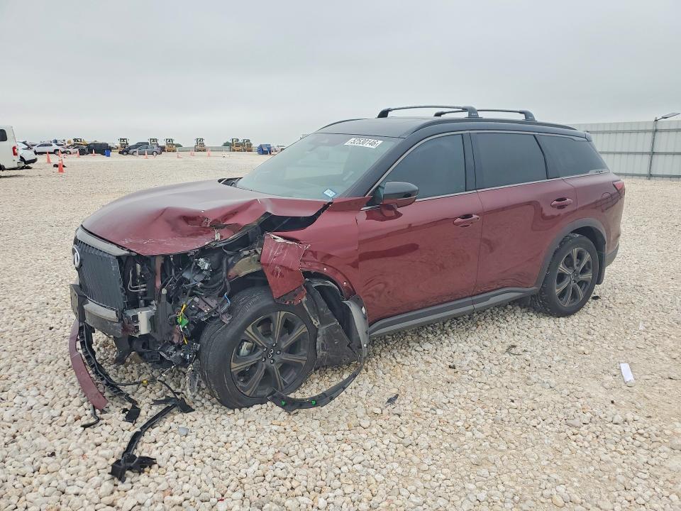 2026 Infiniti VIN 5N1AL1HU8TC342688 COPART salvage auction — FRONT END, Tx - Salvage Vehicle Title, sold $15,200 on 2026-07-02 (photo 1)
