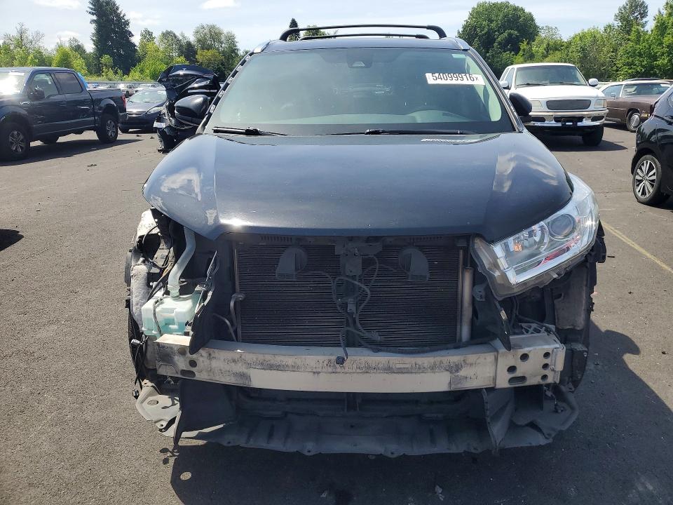2019 Toyota Highlander VIN 5TDJZRFH2KS948234 COPART salvage auction — FRONT END, Or - Salvage Title Certificate, sold $8,600 on 2026-07-20 (photo 5)