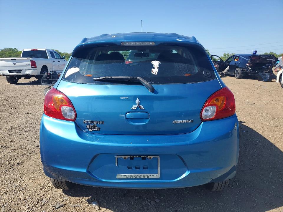 2014 Mitsubishi Mirage VIN ML32A3HJ1EH013078 COPART salvage auction — HAIL, Il - Salvage Certificate, sold $600 on 2026-07-08 (photo 6)