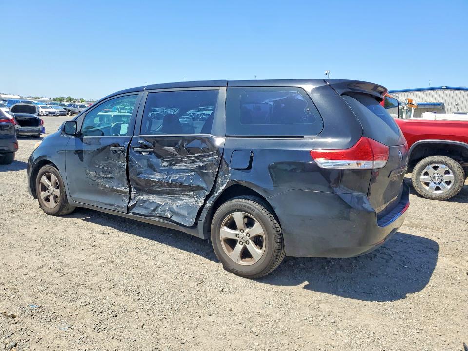 2012 Toyota Sienna VIN 5TDZK3DC3CS199988 COPART salvage auction — SIDE, Ca - Salvage Certificate, sold $2,250 on 2026-07-07 (photo 2)