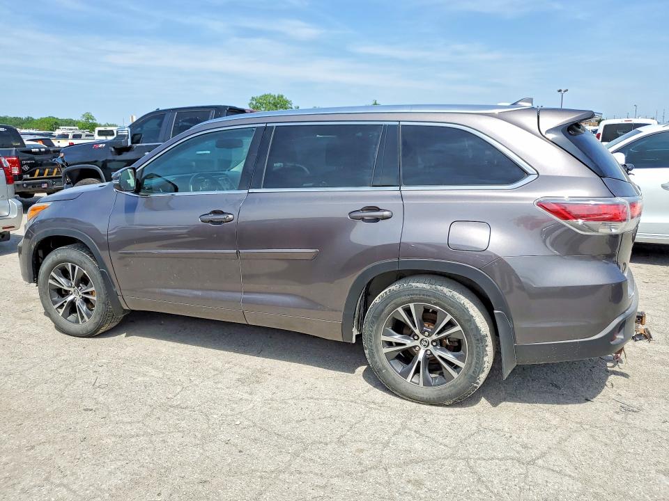 2016 Toyota Highlander VIN 5TDJKRFH0GS243749 COPART salvage auction — WATER/FLOOD, In - Cert Of Title-Salvage Flood, sold $4,250 on 2026-07-14 (photo 2)