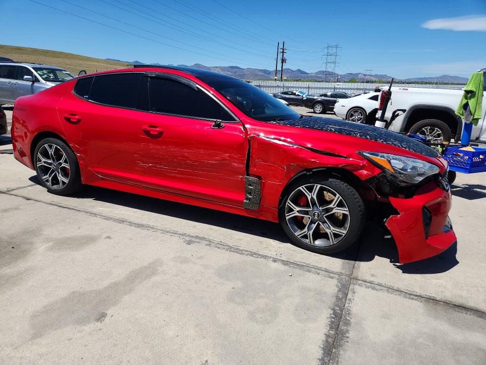 2018 Kia Stinger VIN KNAE55LC1J6018268 COPART salvage auction — FRONT END, Co - Public - Salvage Title, sold $5,200 on 2026-07-27 (photo 4)