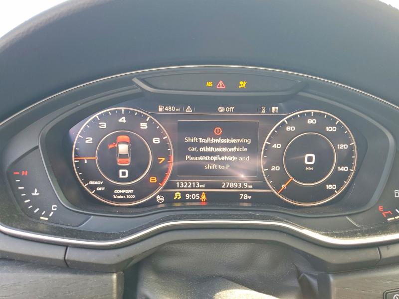 2017 Audi A4 VIN WAUENAF45HN055160 COPART salvage auction — SIDE, Fl - Cert Of Title Slvg Rebuildable, sold $3,050 on 2026-07-14 (photo 9)