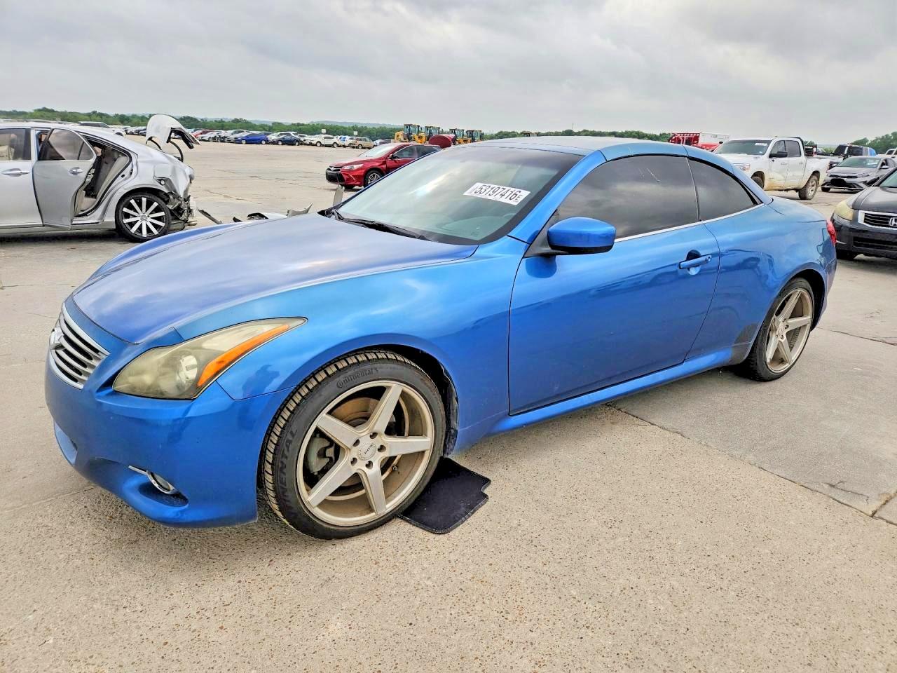 2012 Infiniti G37 VIN JN1CV6FE5CM201283 COPART salvage auction — Side, TX - SALVAGE VEHICLE TITLE, sold $2,150 on 2026-07-09 (photo 1)