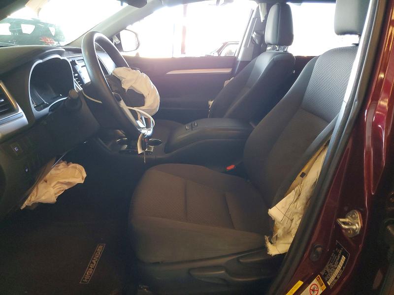 2018 Toyota Highlander VIN 5TDZARFH0JS035349 COPART salvage auction — FRONT END, Ca - Salvage Certificate, sold $5,900 on 2026-07-02 (photo 7)