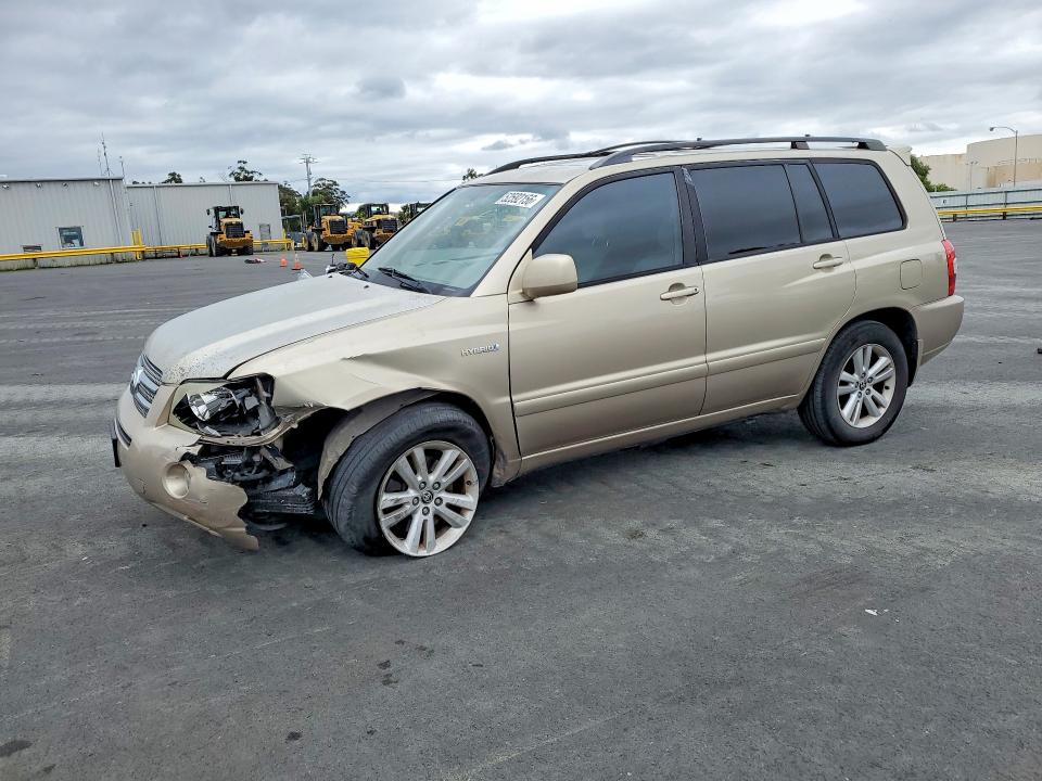 2006 Toyota Highlander hybrid VIN JTEEW21A760020662 COPART salvage auction — FRONT END, Ca - Salvage Certificate, sold $750 on 2026-07-08 (photo 1)