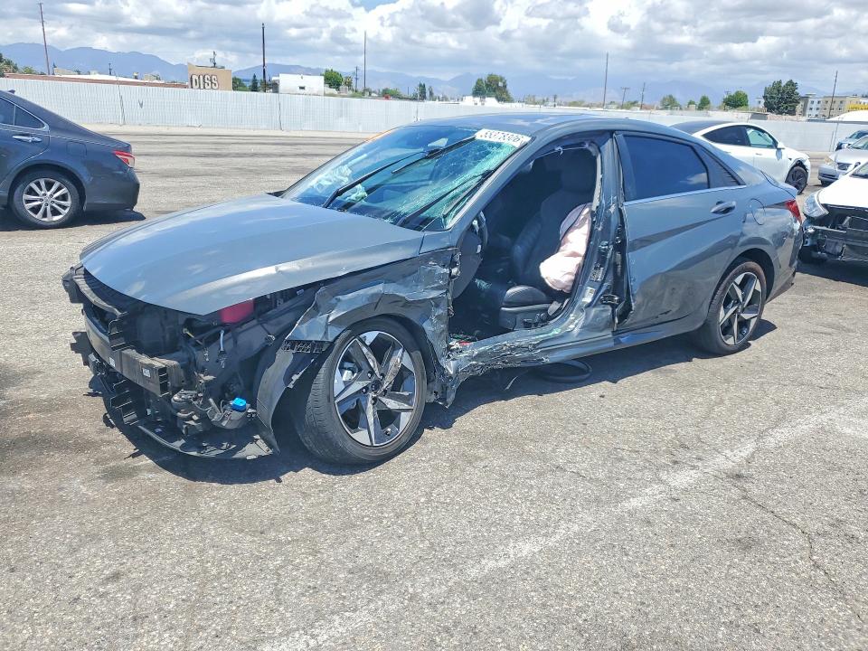 2023 Hyundai Elantra VIN KMHLN4AJ5PU091844 COPART salvage auction — FRONT END, Ca - Salvage Certificate, sold $2,950 on 2026-07-14 (photo 1)