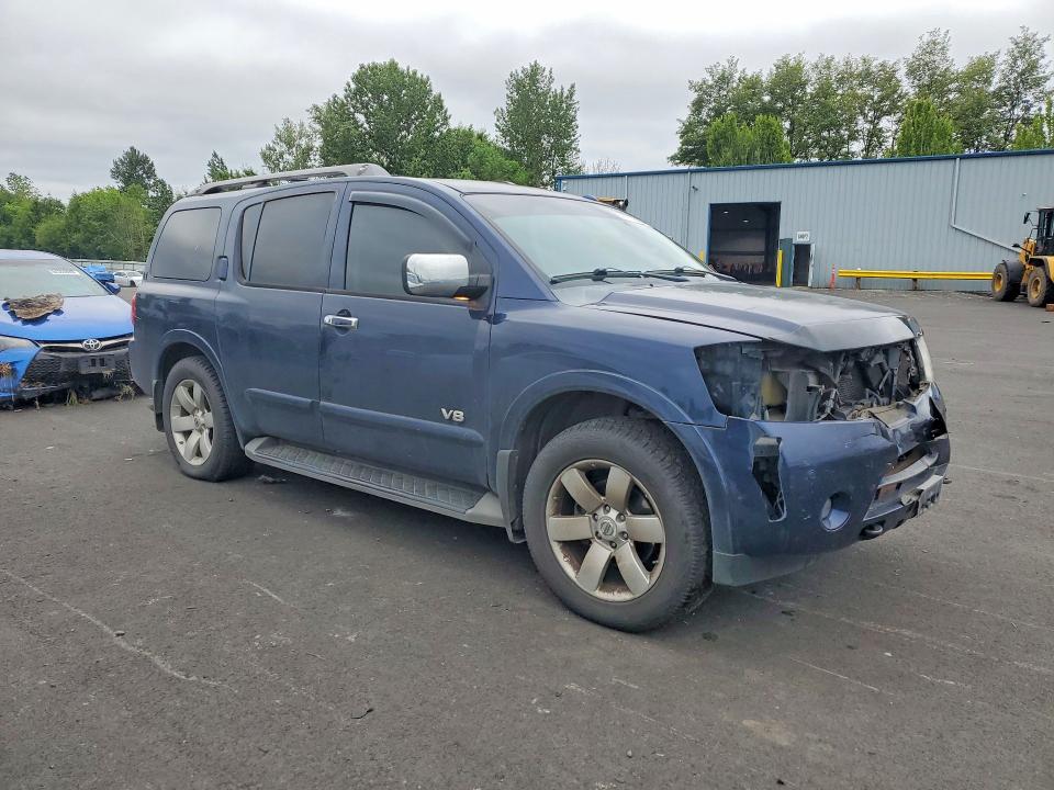 2008 Nissan Armada VIN 5N1AA08C98N600929 COPART salvage auction — FRONT END, Or - Salvage Title Certificate, sold $1,000 on 2026-07-27 (photo 4)