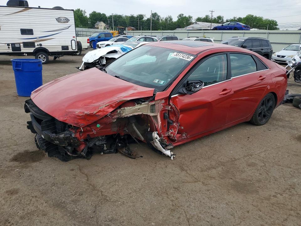 2021 Hyundai Elantra VIN KMHLP4AG1MU066224 COPART salvage auction — SIDE, PA - CERTIFICATE OF SALVAGE, sold $2,300 on 2026-07-09 (photo 1)