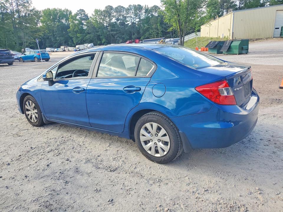 2012 Honda Civic VIN 19XFB2F54CE081521 COPART salvage auction — SIDE, Nc - Salvage Certificate Of Title, sold $2,300 on 2026-07-03 (photo 2)