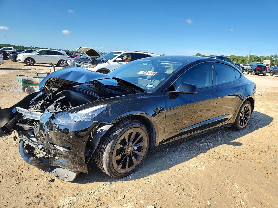 2022 Tesla Model 3 VIN 5YJ3E1EA2NF304509 COPART salvage auction — FRONT END, Tx - Salvage Vehicle Title, sold $7,300 on 2026-07-10 (photo 1)