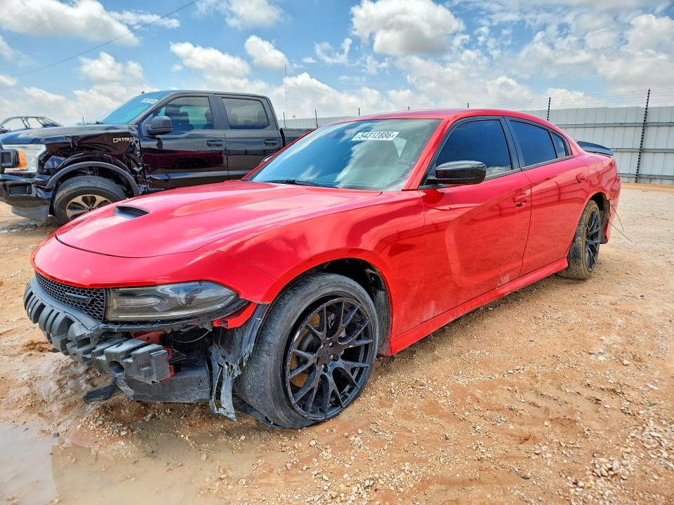 2021 Dodge Charger VIN 2C3CDXCT0MH671139 COPART salvage auction — FRONT END, TX - CERTIFICATE OF TITLE, sold $9,600 on 2026-07-29 (photo 1)