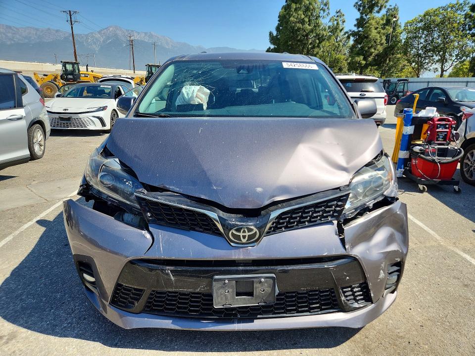 2020 Toyota Sienna VIN 5TDXZ3DCXLS087367 COPART salvage auction — FRONT END, Ca - Salvage Certificate, sold $11,200 on 2026-07-14 (photo 5)