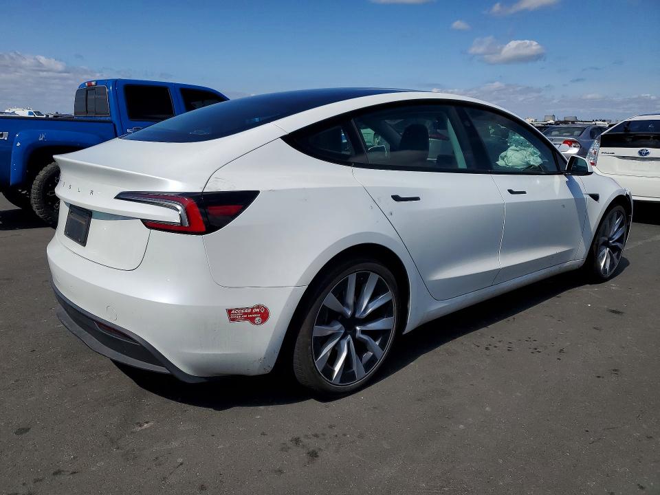 2024 Tesla Model 3 VIN 5YJ3E1EA7RF730346 COPART salvage auction — FRONT END, Ca - Salvage Certificate, sold $11,800 on 2026-07-22 (photo 3)