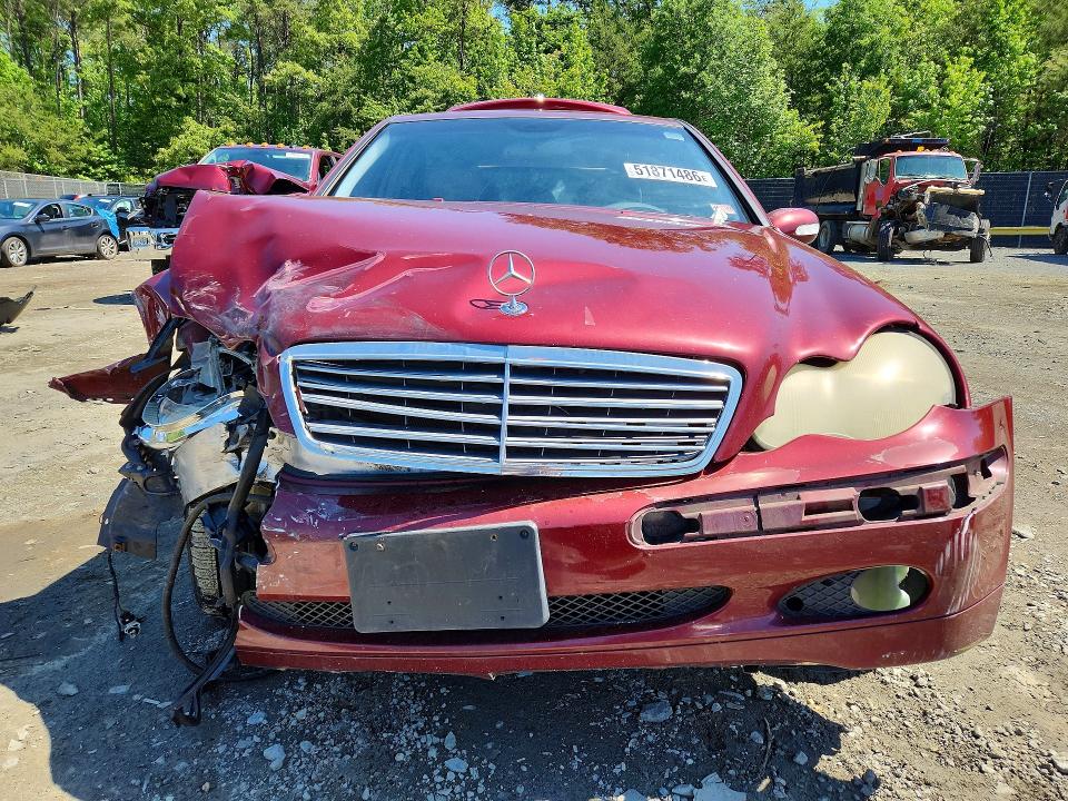 2002 Mercedes-benz C class VIN WDBRF61J62F181815 COPART salvage auction — FRONT END, MD - CERT OF SALVAGE > 75% DAMAGE, sold $200 on 2026-07-10 (photo 5)