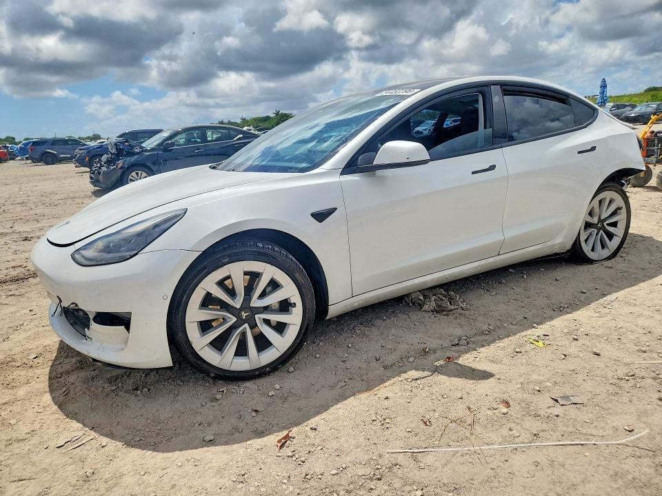 2021 Tesla Model 3 VIN 5YJ3E1EAXMF062227 COPART salvage auction — REAR END, Salvage Title, sold $3,000 on 2026-07-28 (photo 1)