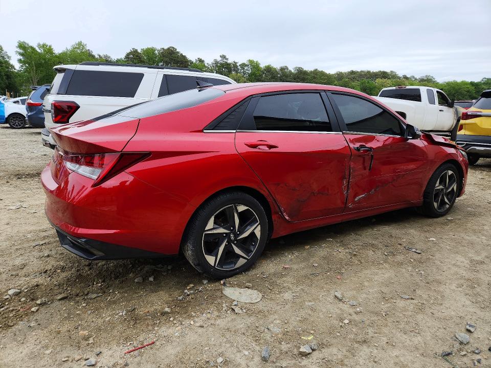 2021 Hyundai Elantra VIN 5NPLN4AG0MH043618 COPART salvage auction — FRONT END, De - Salvage Certificate, sold $3,800 on 2026-07-07 (photo 3)