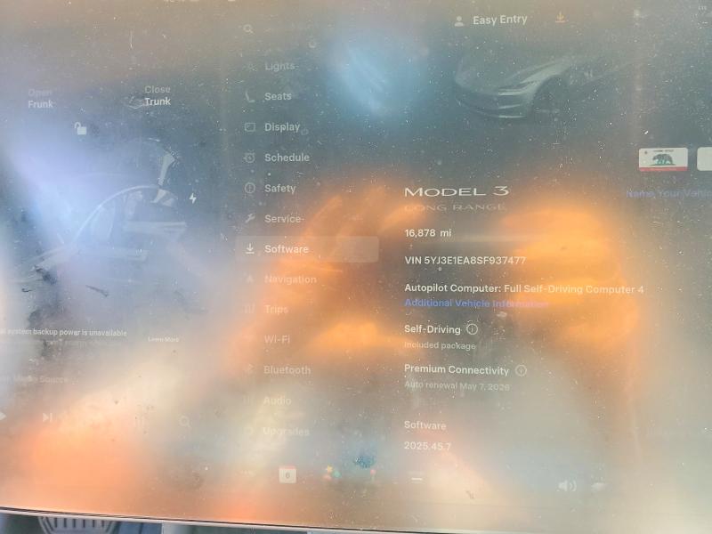 2025 Tesla VIN 5YJ3E1EA8SF937477 COPART salvage auction — SIDE, Ca - Salvage Certificate, sold $450 on 2026-07-21 (photo 9)