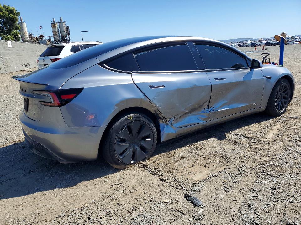 2025 Tesla VIN 5YJ3E1EA8SF937477 COPART salvage auction — SIDE, Ca - Salvage Certificate, sold $450 on 2026-07-21 (photo 3)