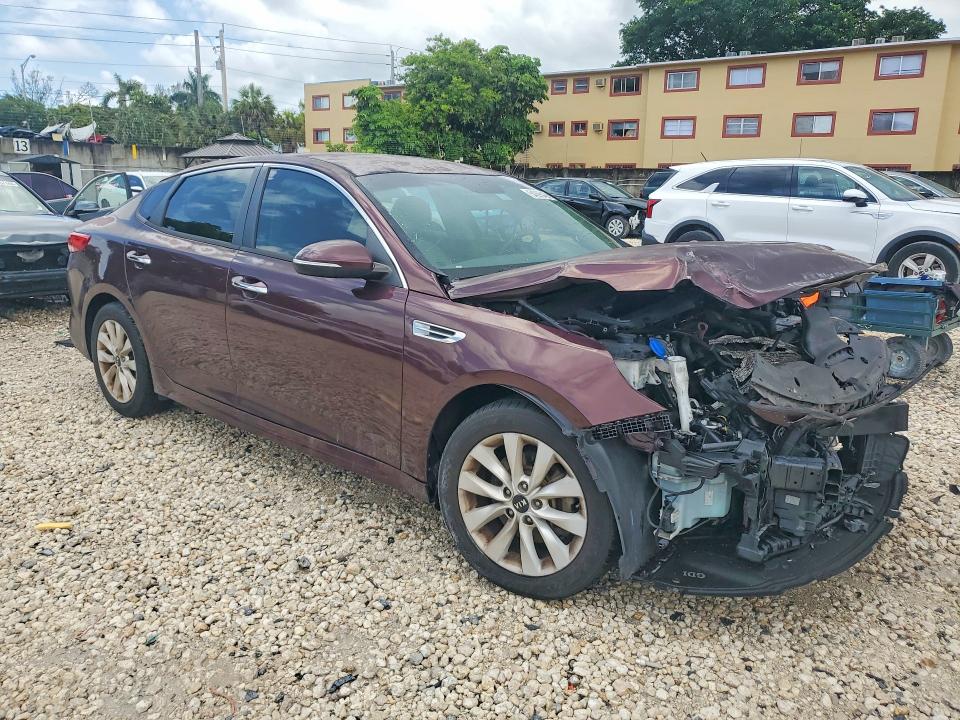 2016 Kia Optima VIN 5XXGT4L31GG075429 COPART salvage auction — FRONT END, Fl - Cert Of Title Slvg Rebuildable, sold $275 on 2026-07-28 (photo 4)
