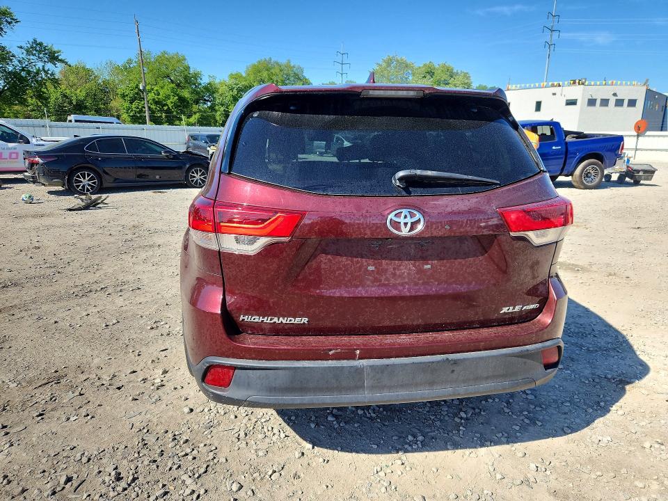 2018 Toyota Highlander VIN 5TDJZRFH2JS851520 COPART salvage auction — FRONT END, Oh - Cert Of Title-Salvage, sold $12,200 on 2026-07-24 (photo 6)
