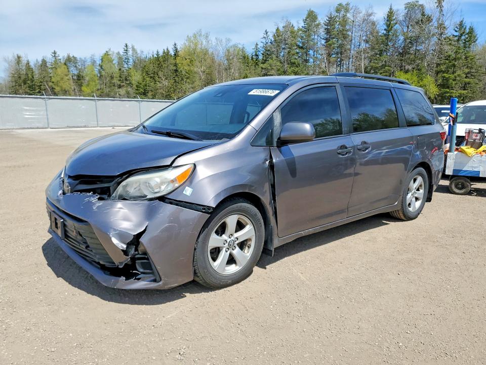 2019 Toyota Sienna VIN 5TDZZ3DC8KS967829 COPART salvage auction — FRONT END, ON - PERMIT NO BRAND - UNFIT, sold $1,650 on 2026-07-21 (photo 1)
