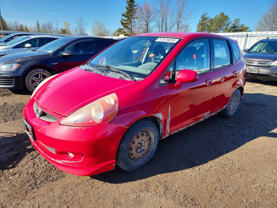 2007 Honda Fit VIN JHMGD38687S819235 COPART salvage auction — SIDE, On - Permit Rebuilt - Unfit, sold $375 on 2026-07-28 (photo 1)