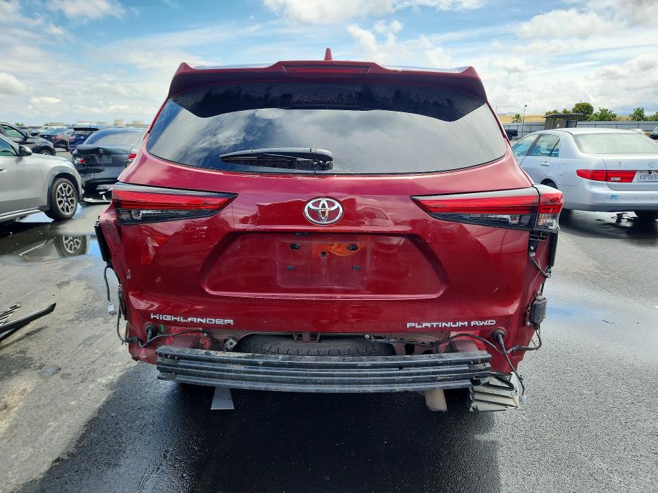 2023 Toyota Highlander VIN 5TDKDRBH5PS523347 COPART salvage auction — REAR END, Ca - Salvage Certificate, sold $15,800 on 2026-07-20 (photo 6)