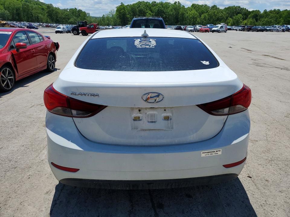 2016 Hyundai Elantra VIN 5NPDH4AE8GH681517 COPART salvage auction — FRONT END, PA - CERTIFICATE OF SALVAGE, sold $1,600 on 2026-07-02 (photo 6)