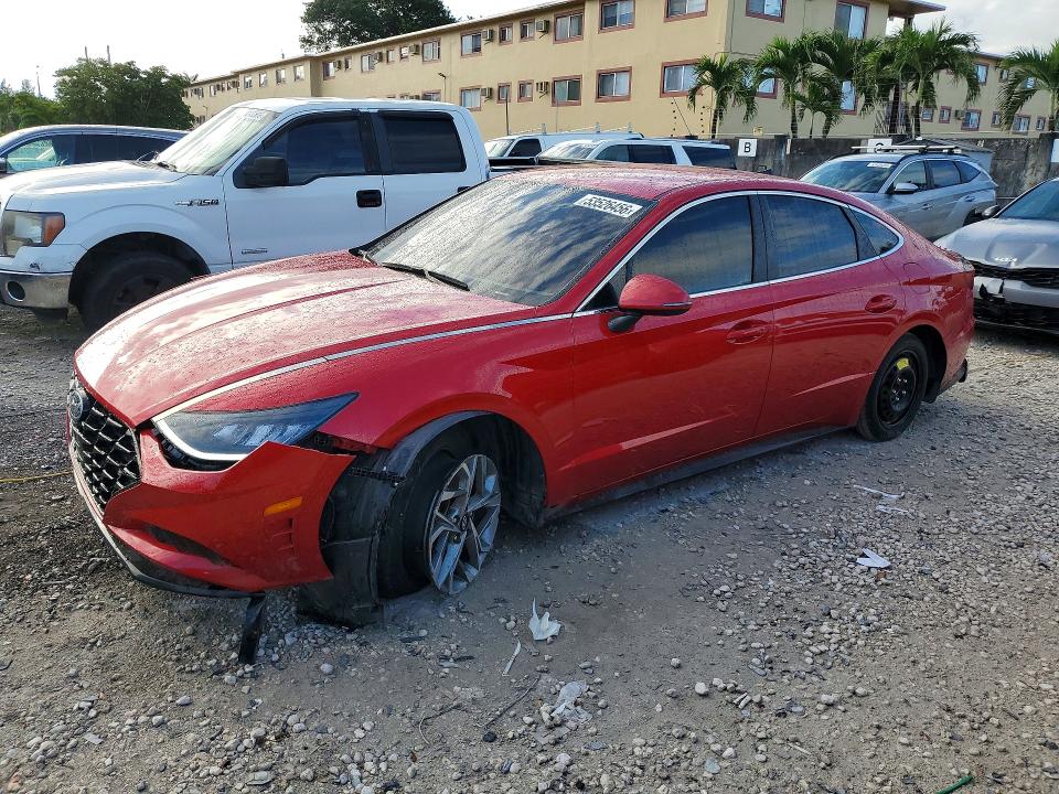 2021 Hyundai Sonata VIN 5NPEL4JAXMH079293 COPART salvage auction — FRONT END, Fl - Certificate Of Destruction, sold $1,350 on 2026-07-13 (photo 1)