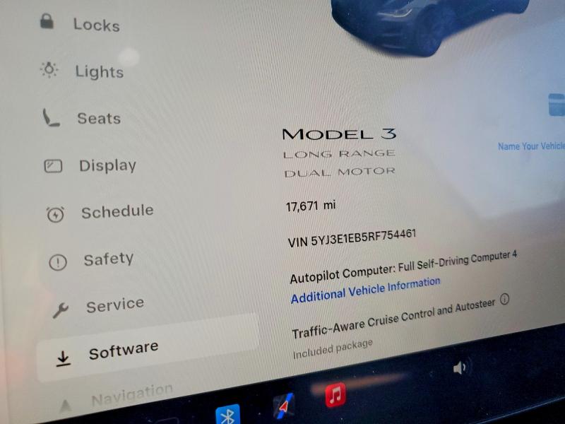 2024 Tesla Model 3 VIN 5YJ3E1EB5RF754461 COPART salvage auction — REAR END, Co - Public - Salvage Title, sold $15,700 on 2026-07-07 (photo 9)