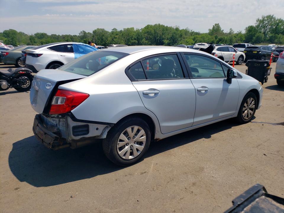 2012 Honda VIN 2HGFB2F54CH522327 COPART salvage auction — REAR END, CT - CERT OF TITLE-SALVAGE, sold $575 on 2026-07-02 (photo 3)