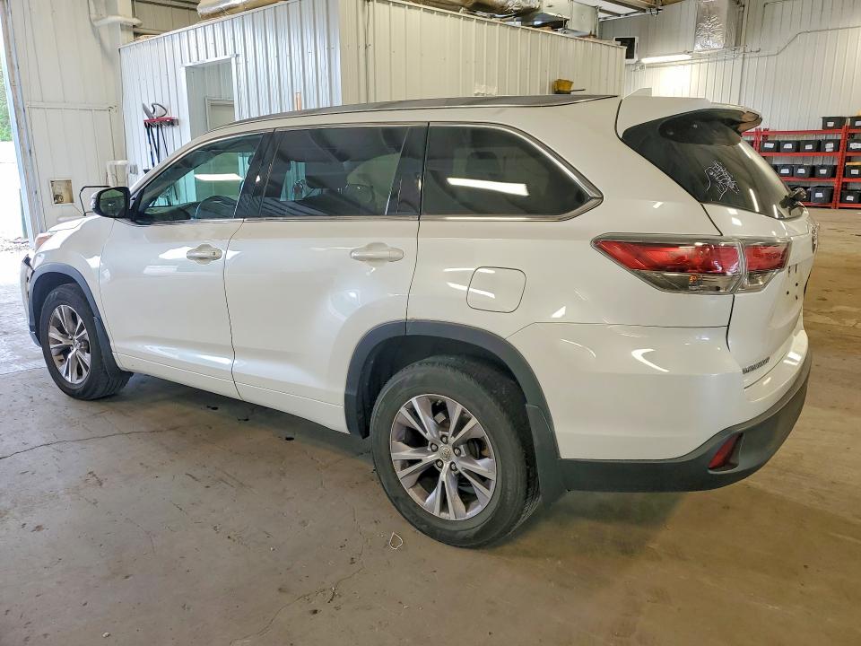 2015 Toyota Highlander VIN 5TDJKRFH3FS131705 COPART salvage auction — FRONT END, Mn - Cert Of Title-Salvage, sold $325 on 2026-07-21 (photo 2)