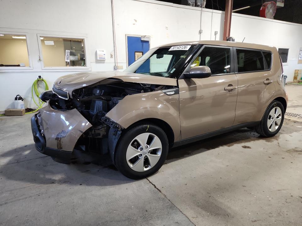 2014 Kia Soul VIN KNDJN2A21E7054147 COPART salvage auction — FRONT END, Mn - Cert Of Title-Prior Salvage, sold $950 on 2026-07-16 (photo 1)