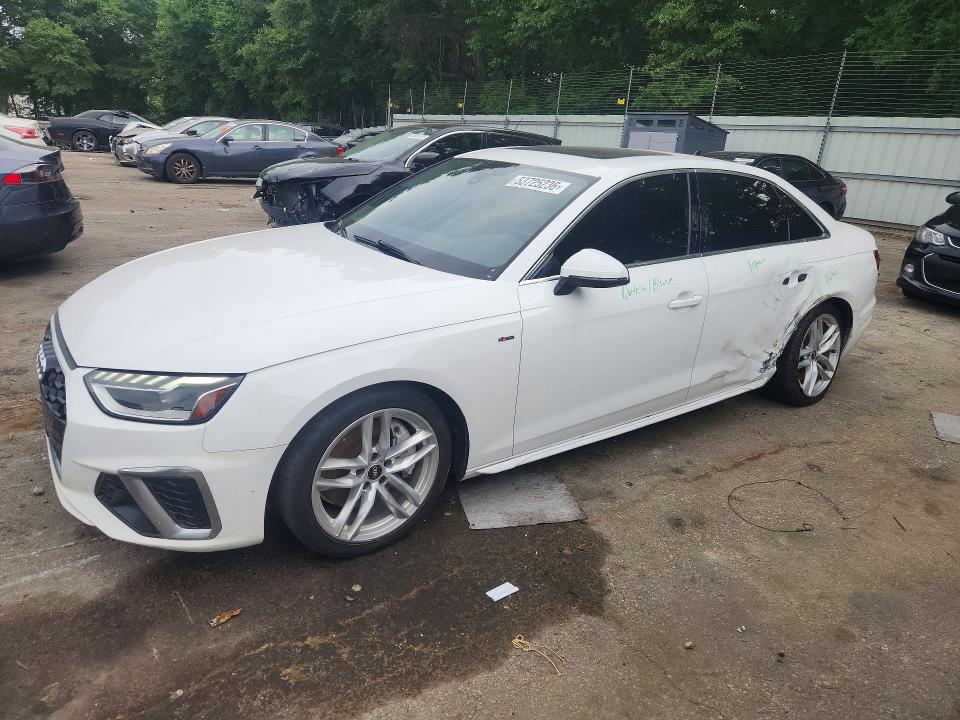 2022 Audi A4 VIN WAUEAAF40NN011798 COPART salvage auction — SIDE, Ga - Cert Of Title-Salvage, sold $9,300 on 2026-07-24 (photo 1)