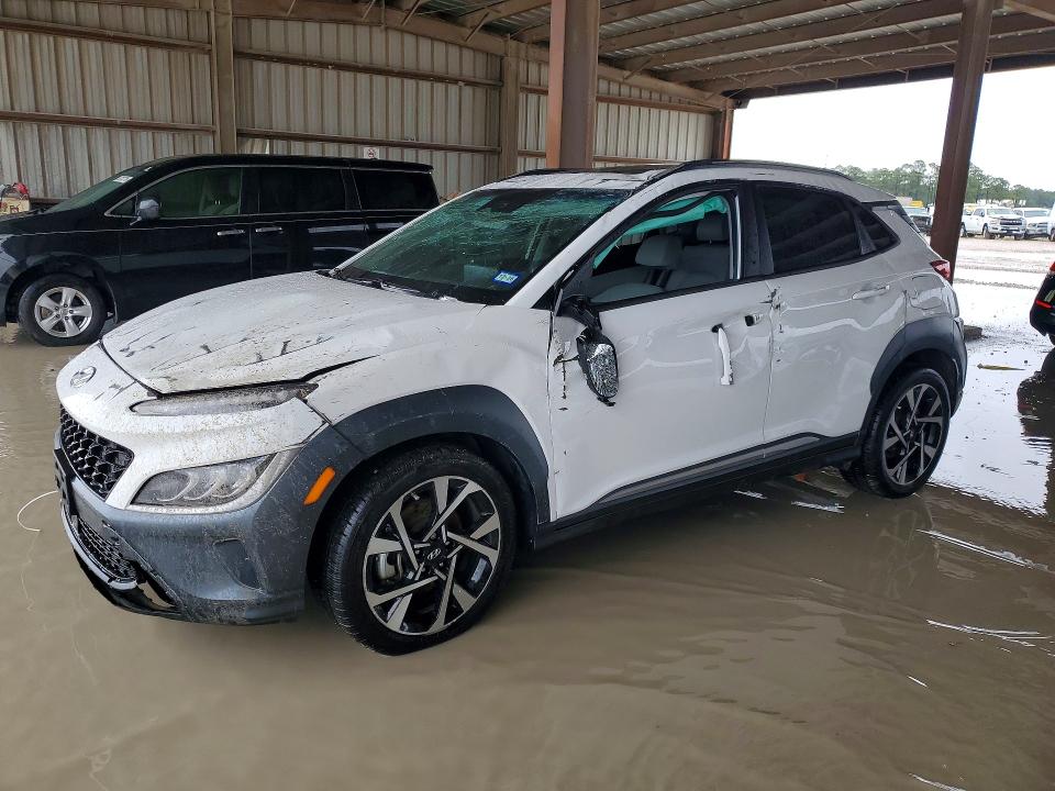 2023 Hyundai Kona VIN KM8K53A32PU982990 COPART salvage auction — ROLLOVER, Tx - Salvage Vehicle Title, sold $2,600 on 2026-07-10 (photo 1)