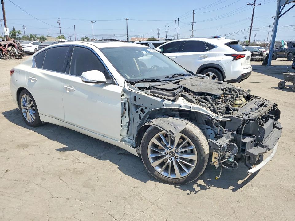 2019 Infiniti Q50 VIN JN1EV7AP6KM515949 COPART salvage auction — FRONT END, Ca - Salvage Certificate, sold $2,200 on 2026-07-23 (photo 4)