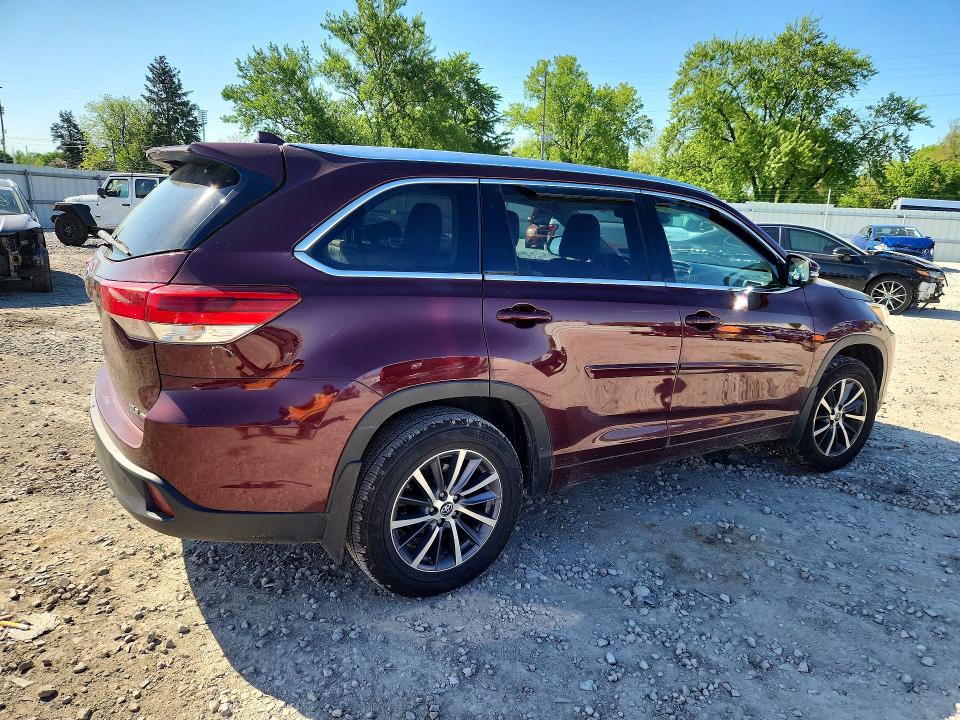 2018 Toyota Highlander VIN 5TDJZRFH2JS851520 COPART salvage auction — FRONT END, Oh - Cert Of Title-Salvage, sold $12,200 on 2026-07-24 (photo 3)