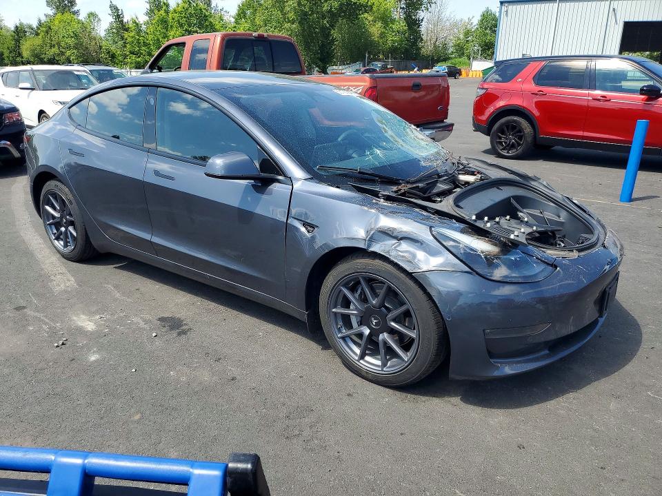 2022 Tesla Model 3 VIN 5YJ3E1EB4NF257766 COPART salvage auction — FRONT END, Or - Salvage Title Certificate, sold $6,900 on 2026-07-06 (photo 4)