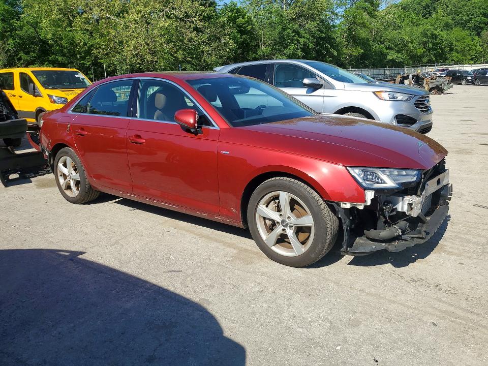2019 Audi A4 VIN WAUDNAF4XKN019144 COPART salvage auction — FRONT END, Pa - Certificate Of Salvage, sold $4,200 on 2026-07-02 (photo 4)