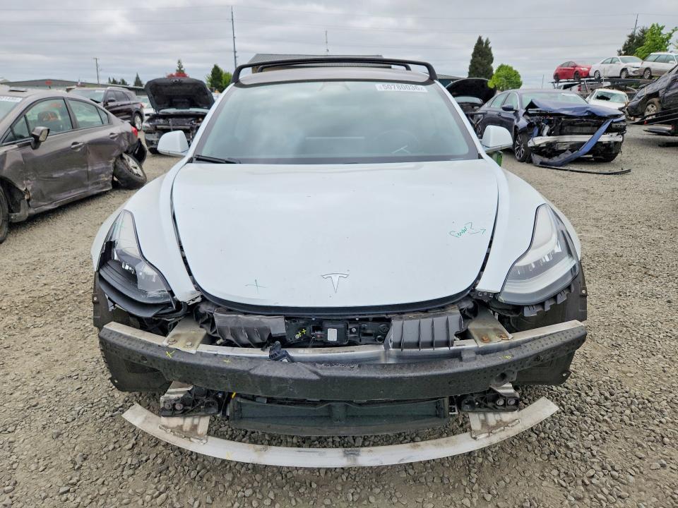 2018 Tesla Model 3 VIN 5YJ3E1EA6JF035196 COPART salvage auction — FRONT END, Or - Salvage Title Certificate, sold $600 on 2026-07-21 (photo 5)