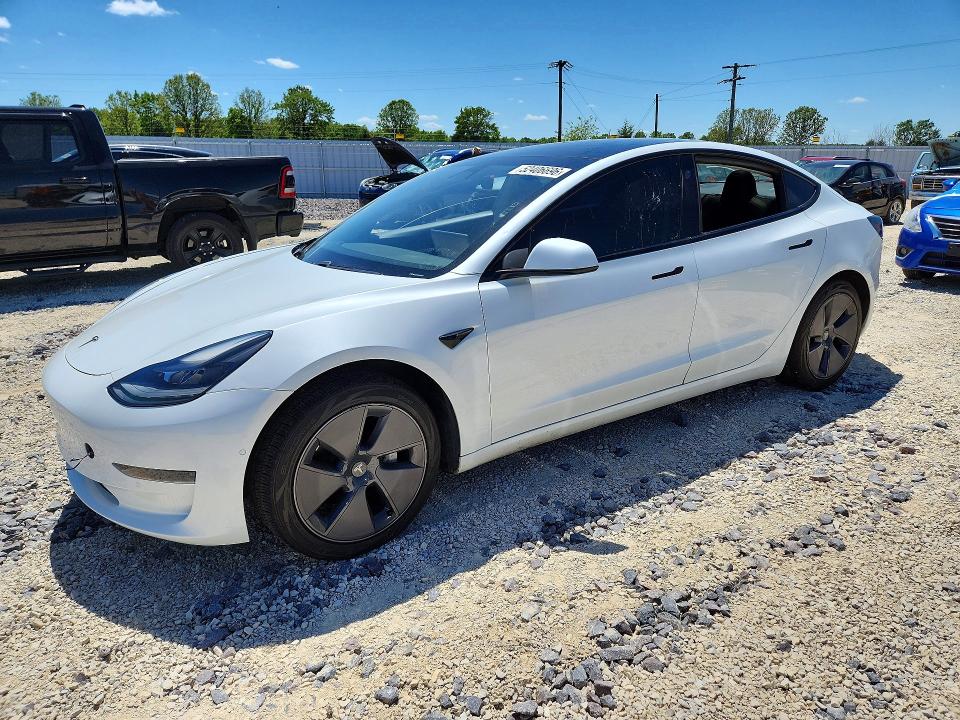 2021 Tesla VIN 5YJ3E1EA0MF915329 COPART salvage auction — SIDE, MO - SALVAGE CERTIFICATE OF TITLE, sold $6,100 on 2026-07-29 (photo 1)
