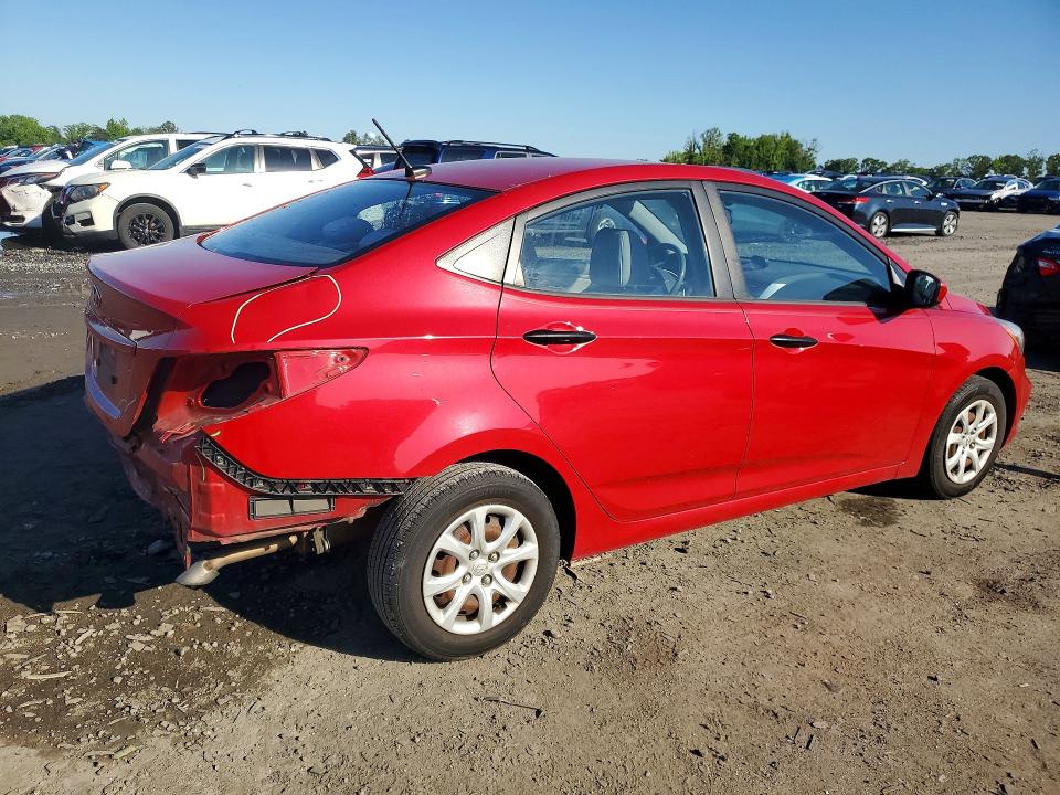 2012 Hyundai Accent VIN KMHCT4AE1CU041395 COPART salvage auction — REAR END, VA - CERT OF TITLE - SALVAGE, sold $900 on 2026-07-08 (photo 3)