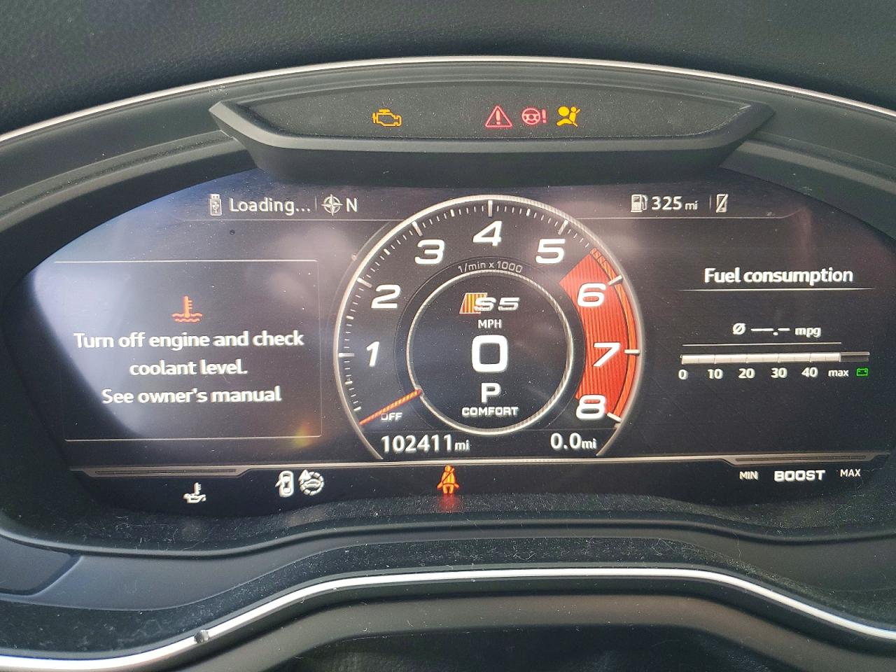 2018 Audi S5 VIN WAUC4CF53JA011167 COPART salvage auction — Front End, IA - CERT OF TITLE-SALVAGE TITLE, sold $3,250 on 2026-07-01 (photo 9)