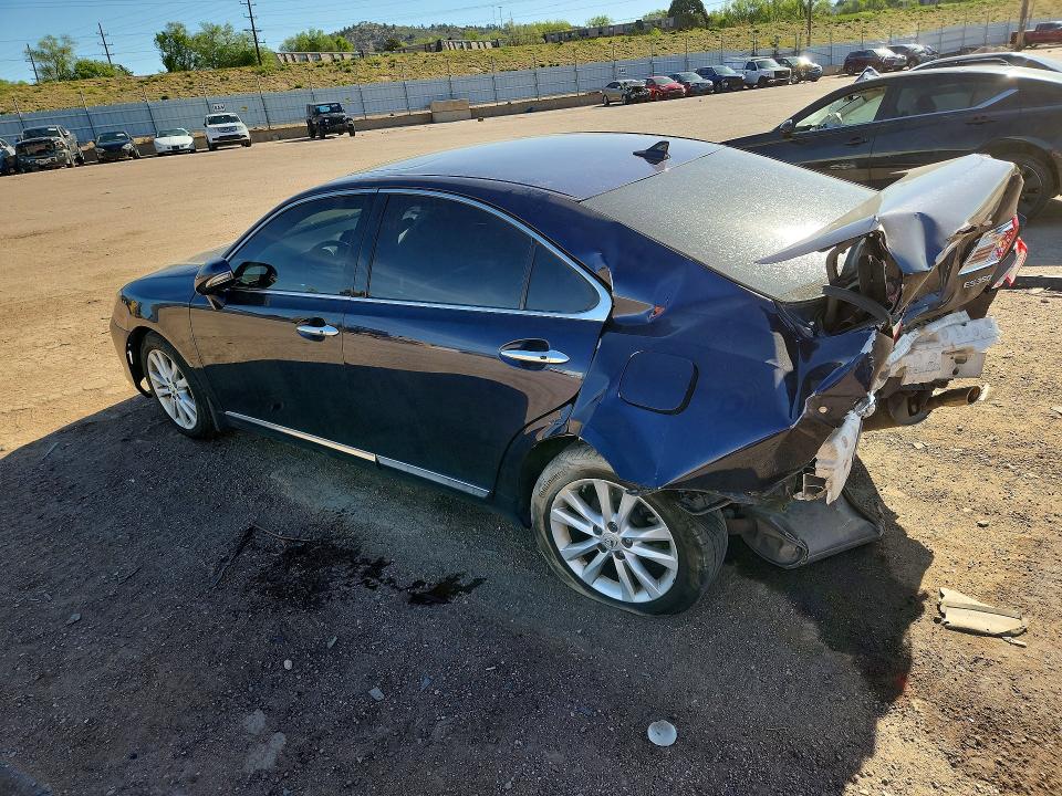 2012 Lexus ES VIN JTHBK1EG9C2493229 COPART salvage auction — REAR END, Co - Salvage Title, sold $825 on 2026-07-22 (photo 2)